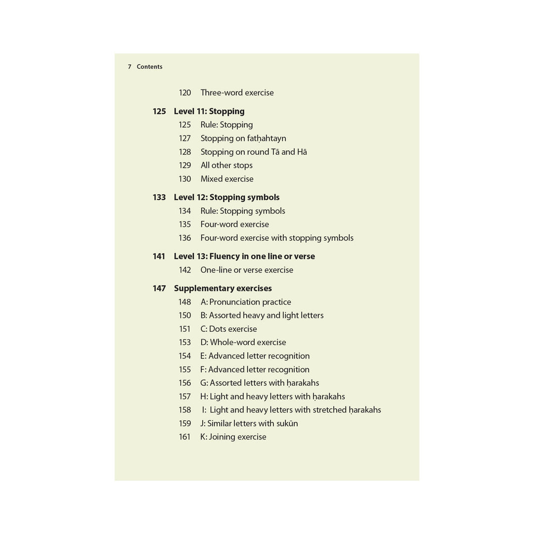 Safar Qaidah contents pages inside look