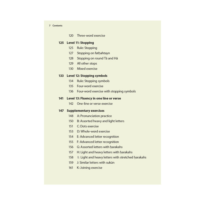 Safar Qaidah contents pages inside look