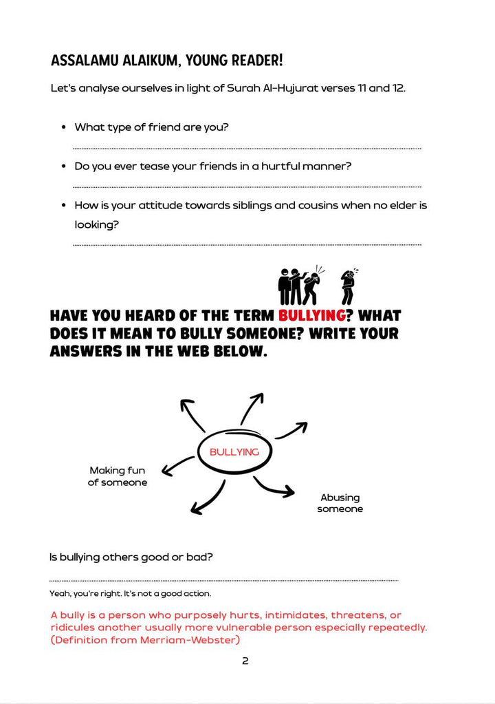 Living by the Quran Workbook – In the light of Surah Al-Hujurat inside pages 3