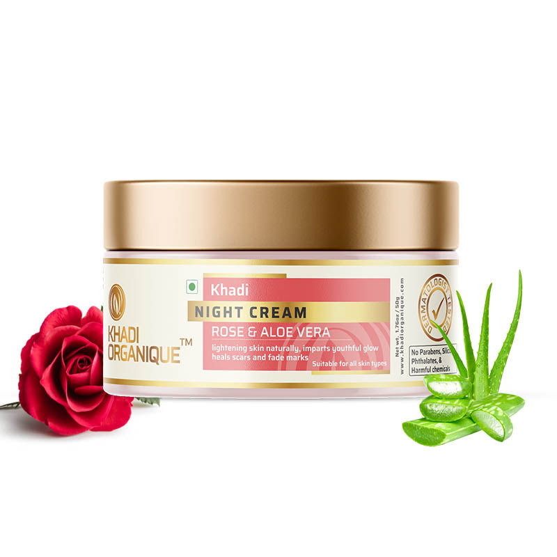 Night Cream (Rose & Aloe Vera) - Khadi Organique