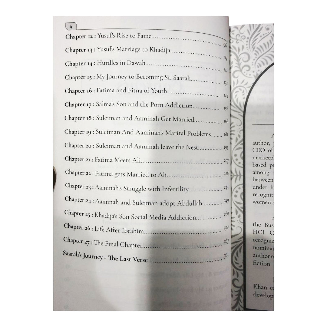 Saarah’s Journey: From Ignorance to Bliss – Finale  aaliyah khan table of contents 2