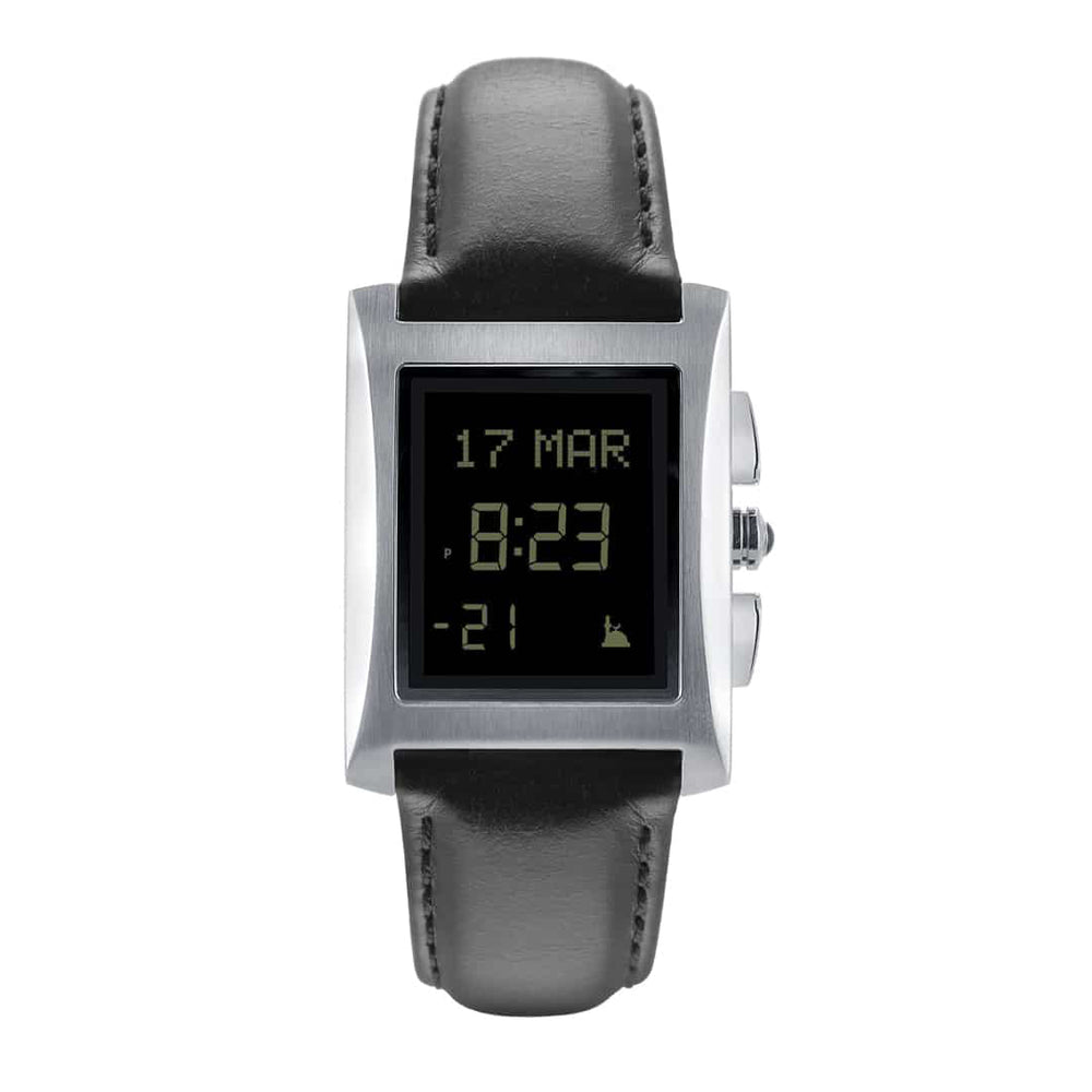 Al Fajr Classic Leather Black LCD Watch: WL-08L