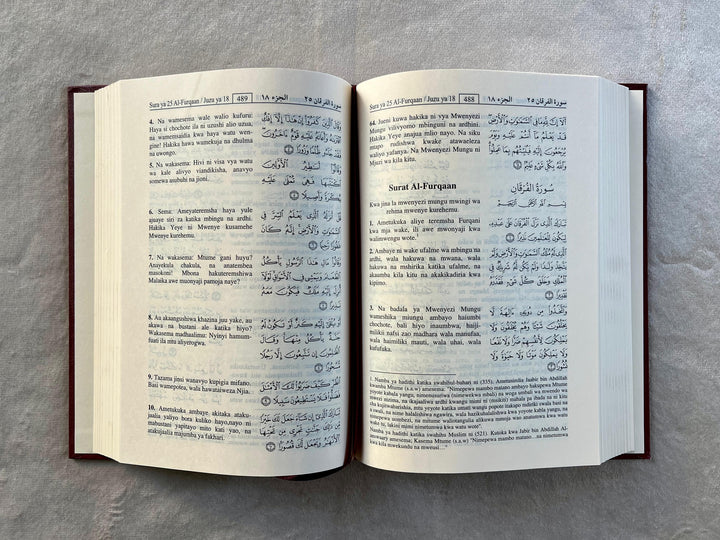The Noble Quran with Swahili Translation | ترجمة و تفسير معاني القران الكريم باللغة السواحلية