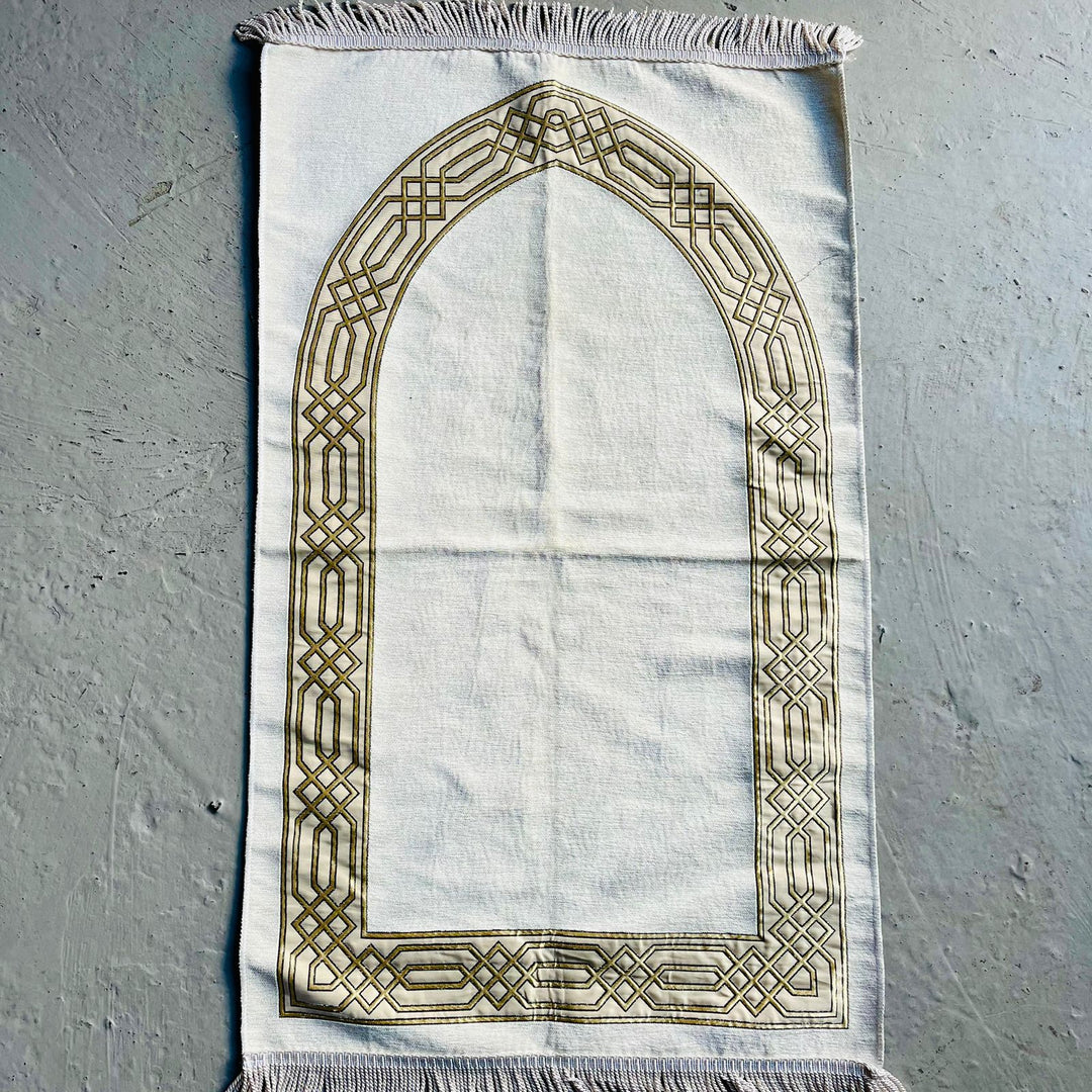 Turkish Thin Soft Prayer Mat with Border