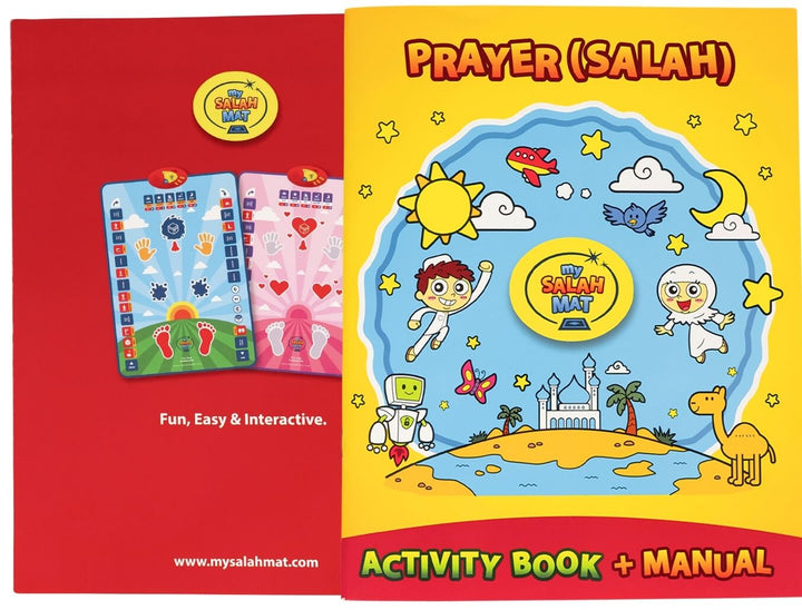 Interactive Prayer Mat - Learn to Pray - Kids Version - My Salah Mat (Blue and Pink Color) with Salah Translation