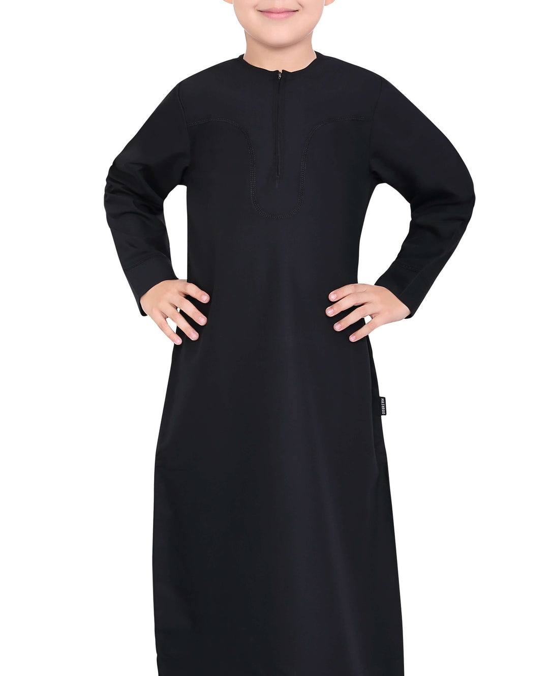 Mashroo Aplos Omani Kandoora for Kids & Boys - Black