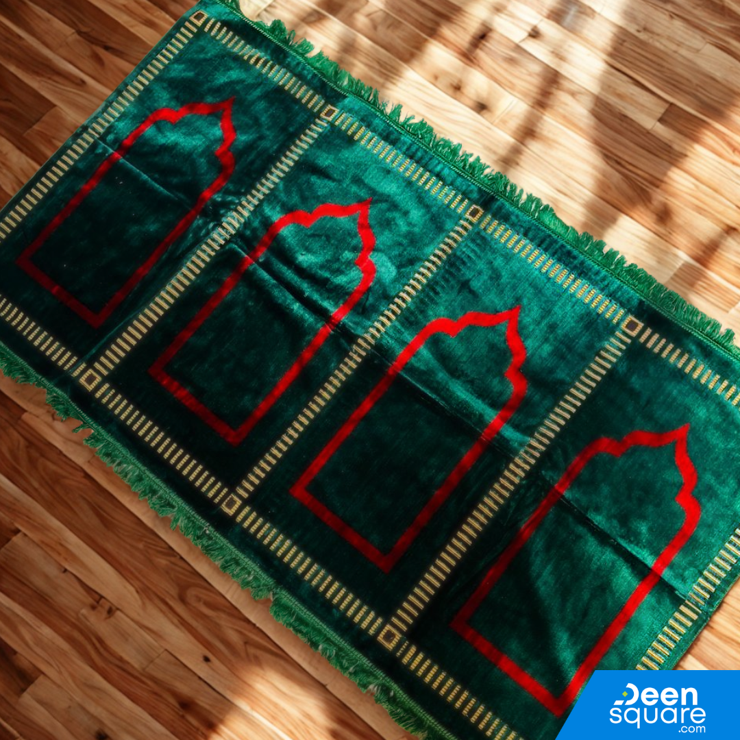 Family Prayer Mat for 4 person - 110x200 cm, Large Size | سجادة صلاة عائلية لأربعة اشخاص