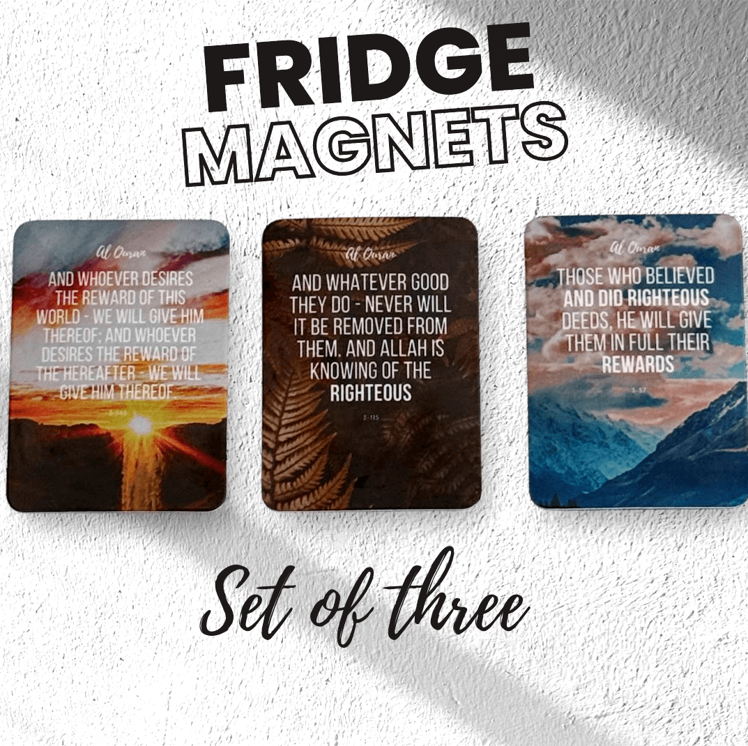 Islamic Fridge Magnets – 3 Quran Verses from Surah Aal-i-Imran (Set 7)