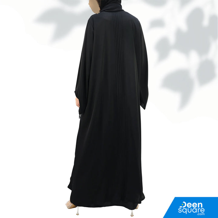 Classic Pintucks Abaya - Black