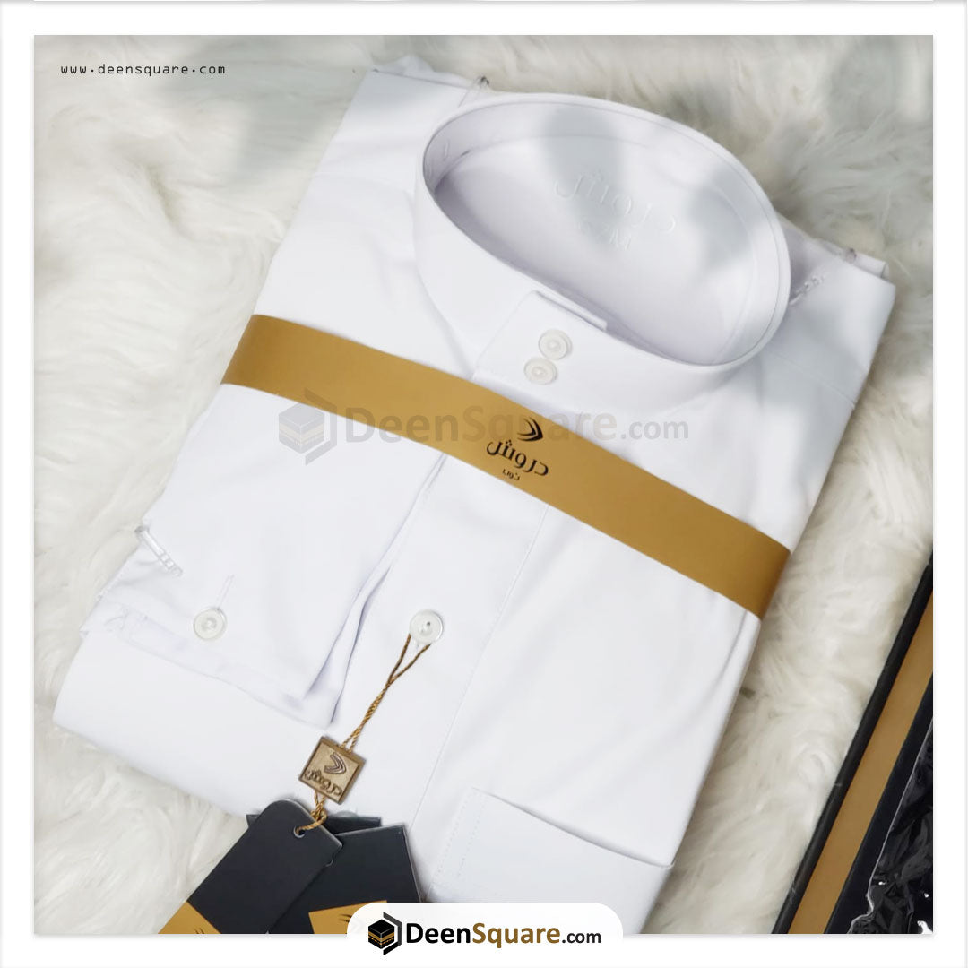 White Thobe - Kandoora | Drosh |  ثوب دروش الأصلي