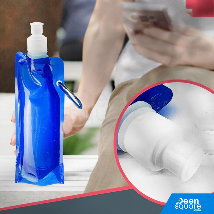 Foldable Water Bottle for Hajj and Umrah - 500ml | زجاجة مياه قابلة للطي للحج والعمرة - 500 مل