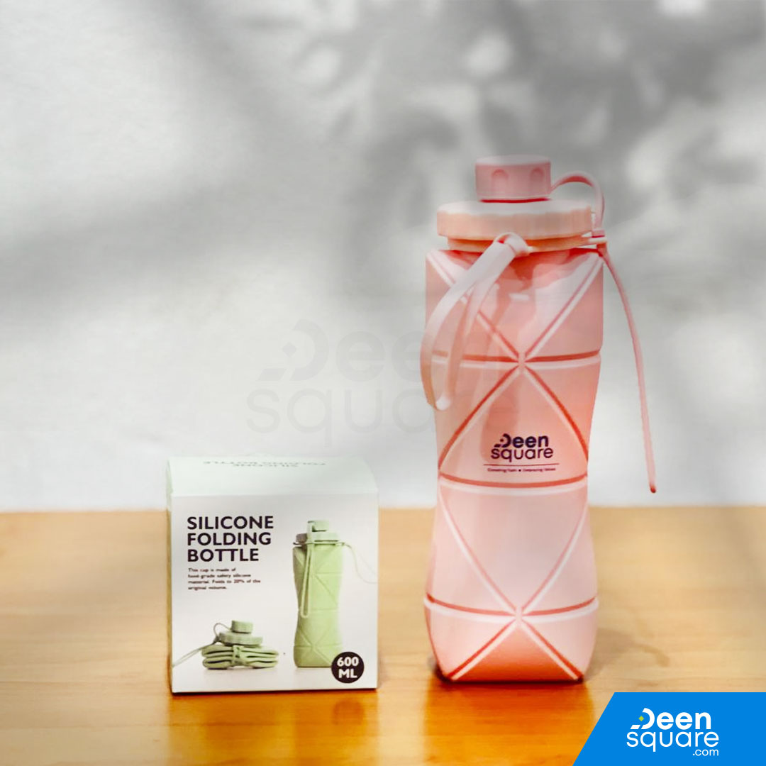 Silicone Folding Bottle for Hajj & Umrah - 600 ml (زجاجة سيليكون قابلة للطي للحج والعمرة - 600 مل)