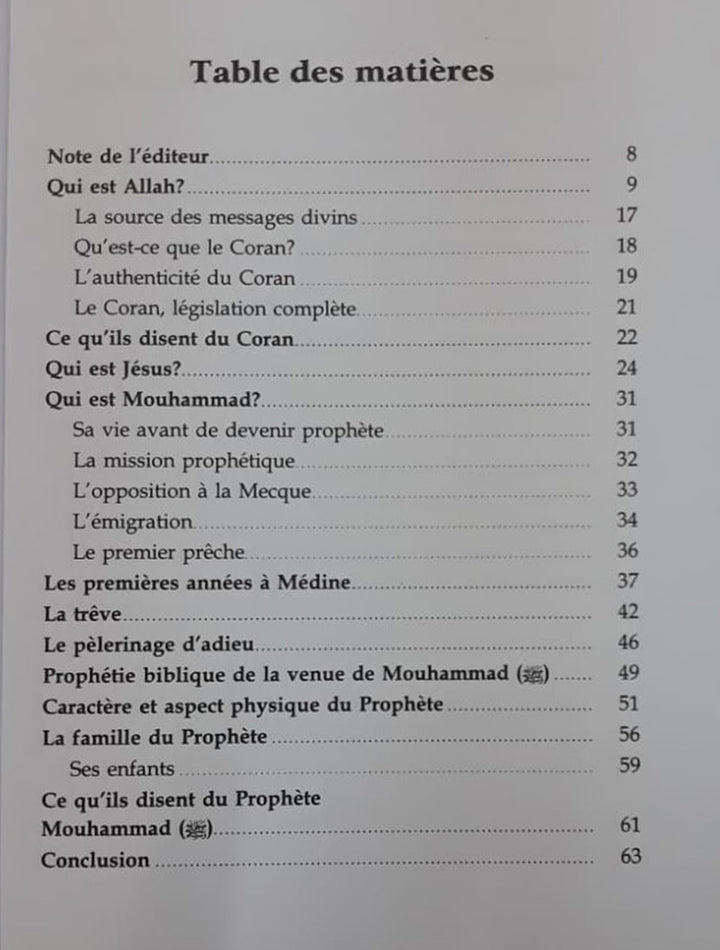 French: Qui Est Allah Et Son Prophet (Who is Allah and his Prophet)