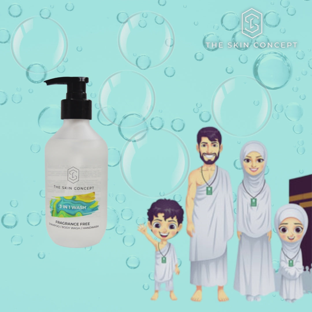 Fragrance Free 3 in 1 Wash (Shampoo, Body & Hand Wash) - The Skin Concept