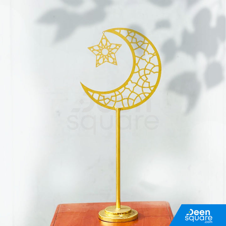 Moon and Star Stand for Ramadan Decoration - Medium Size | حامل القمر والنجمة لزينة رمضان