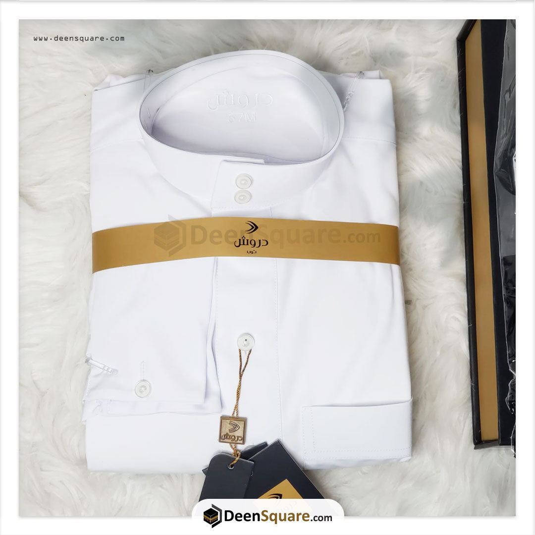 White Thobe - Kandoora | Drosh |  ثوب دروش الأصلي