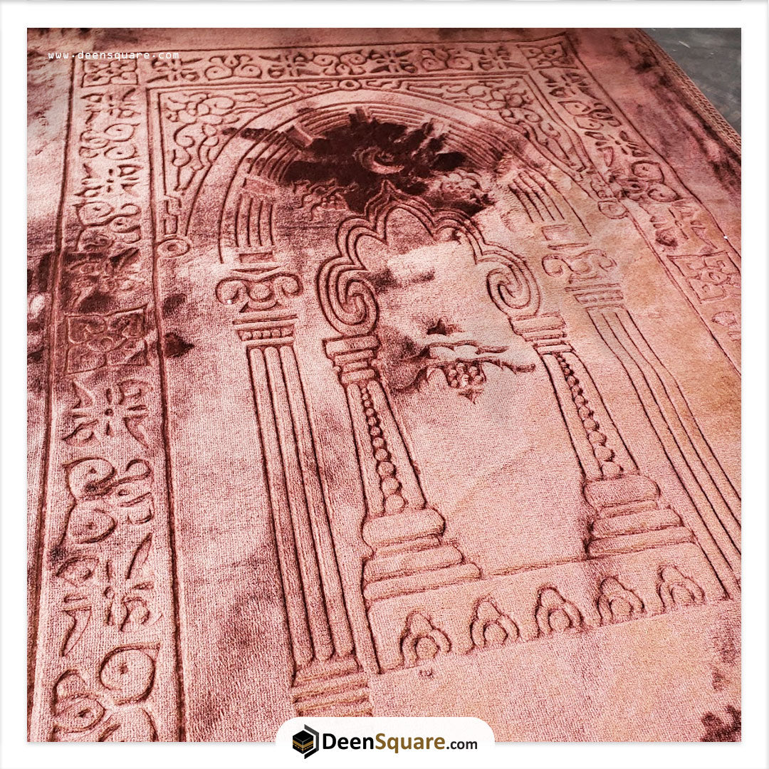 Padded Thick Velvet Prayer Rug Embossed