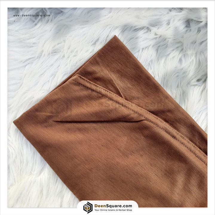 Kids prayer hijab makhna in brown color