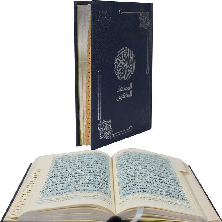 QURAN WITH SURAH MARKING ON THE PAGES (12x17 cm) - مصحف التفسير الموضوعي المفهرس