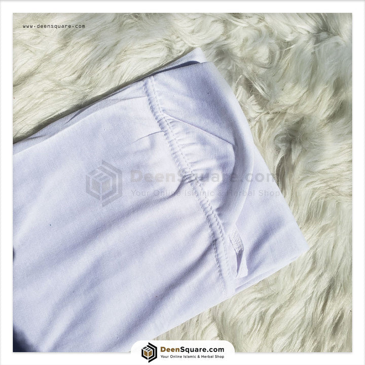 Teenager prayer hijab makhna in white