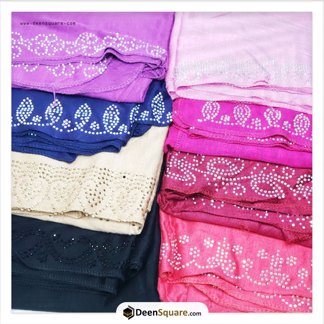 Hijab Scarf with Rhinestones