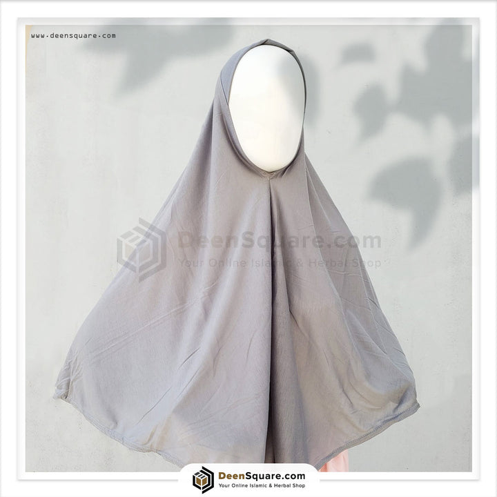Teenager prayer hijab makhna in grey