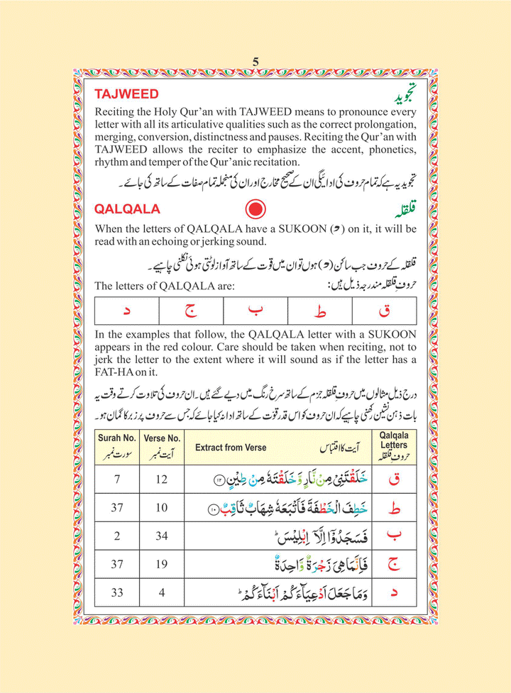 The Holy Quran colour coded tajweed Rules - 14 x 20 cm Medium Size Kaaba Cover indo Pak Script (15 Line #123 CC)