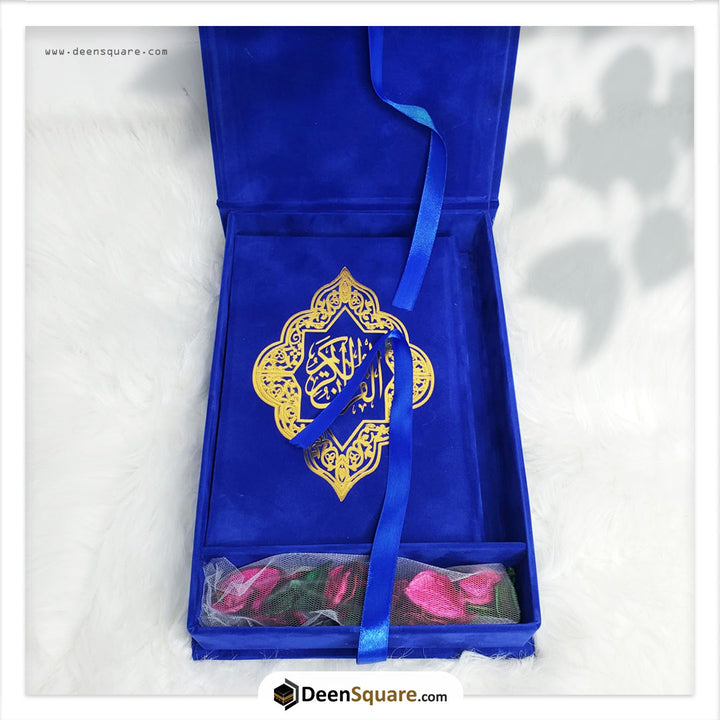 Velvet Quran with matching Velvet Quran and potpourri - Size- 14 x 20 cm