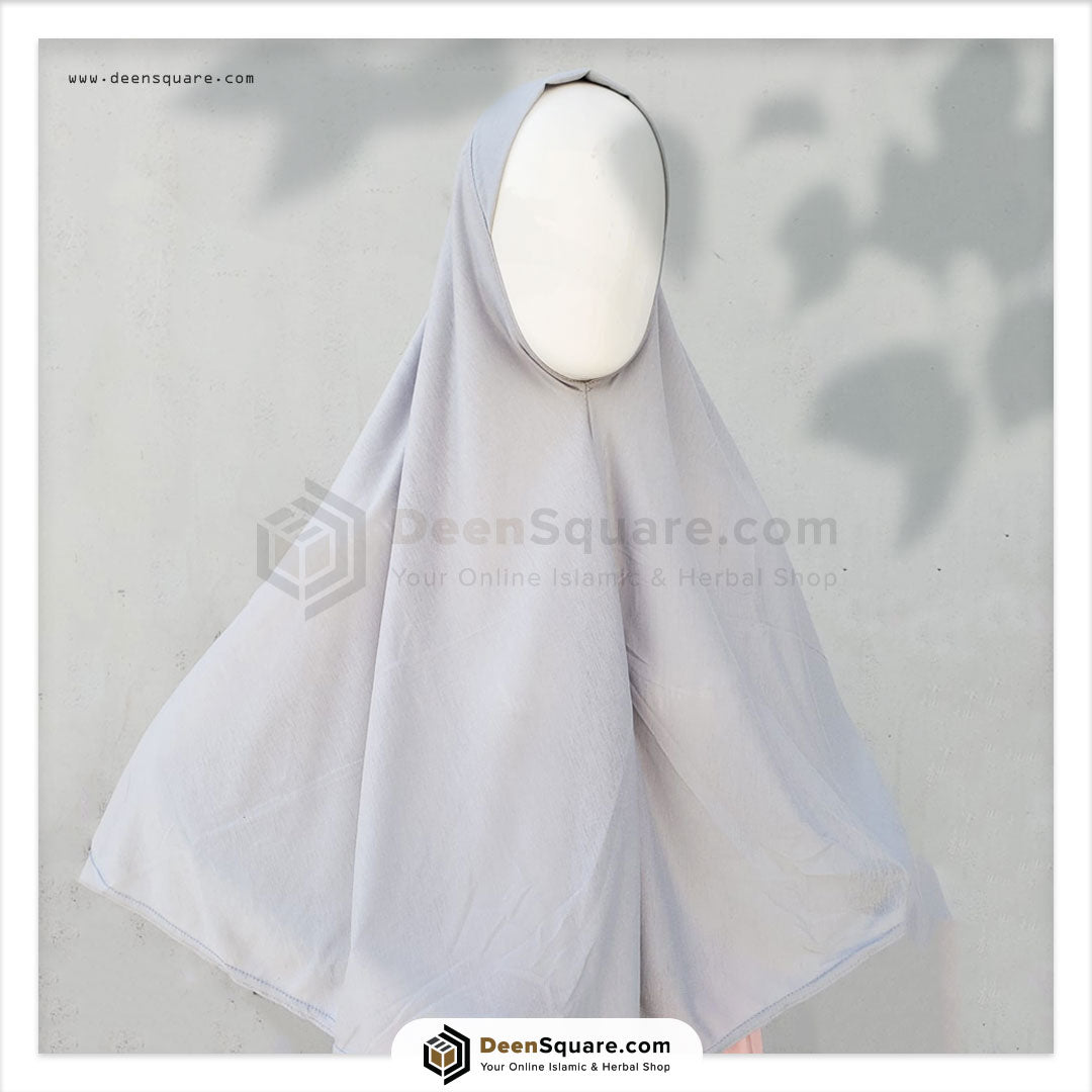 Teenager prayer hijab makhna in white