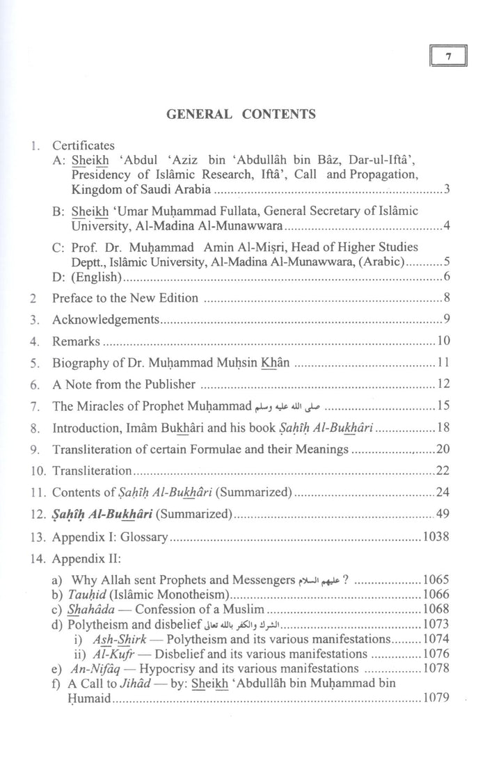 Summarized Sahih Al-Bukhari (Large Size)