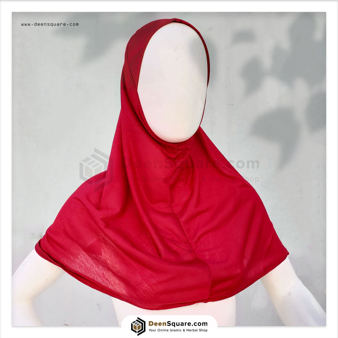 Kids prayer hijab makhna in red color