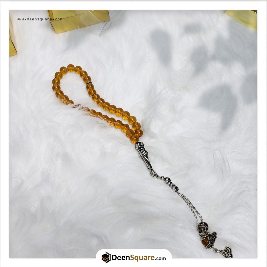 Amber Stone Handmade Beads Tasbeeh (تسبيح) - 33 Beads Tasbeeh