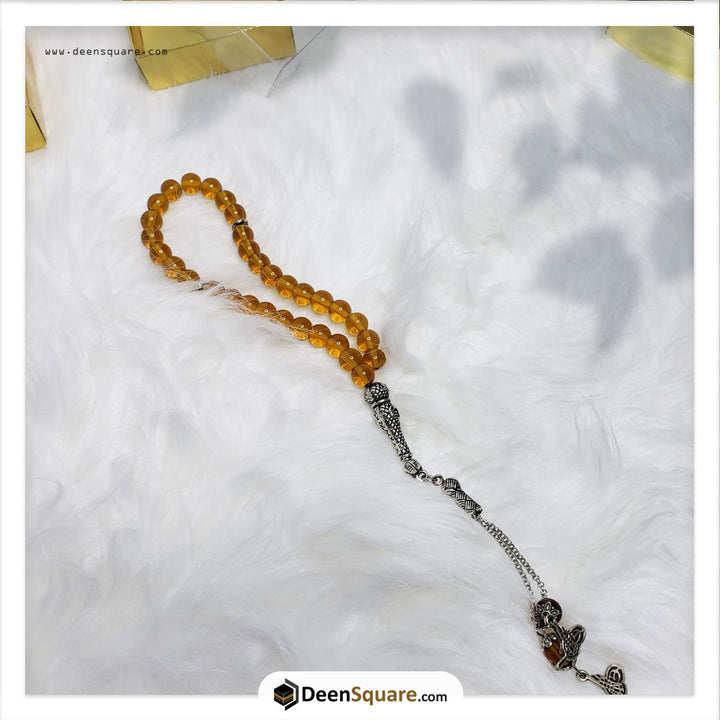 Amber Stone Handmade Beads Tasbeeh (تسبيح) - 33 Beads Tasbeeh