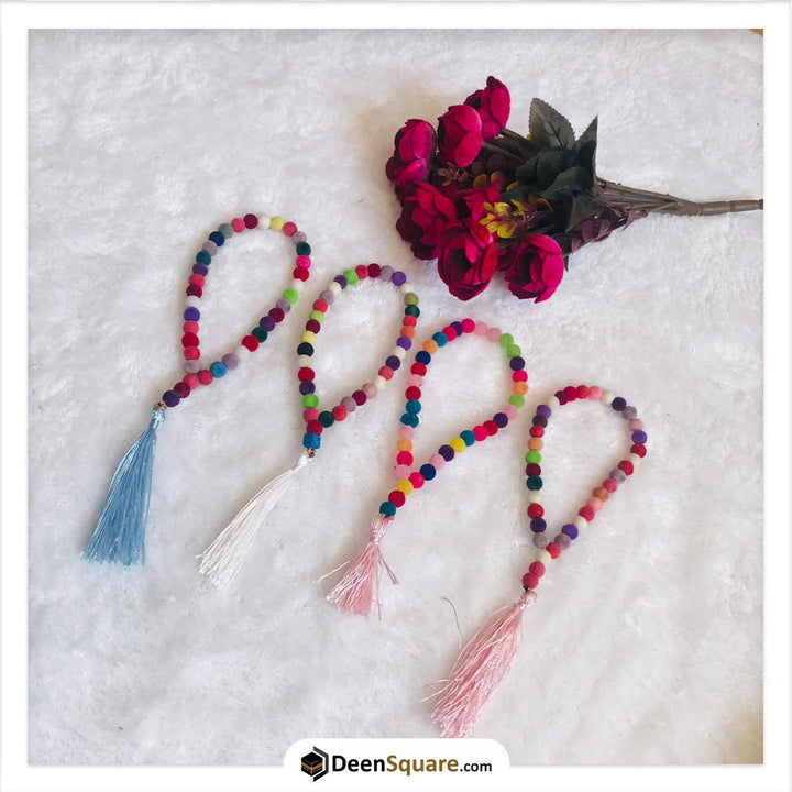Velvet Bead Tasbeeh for kids - تسبيح مخملي للاطفال
