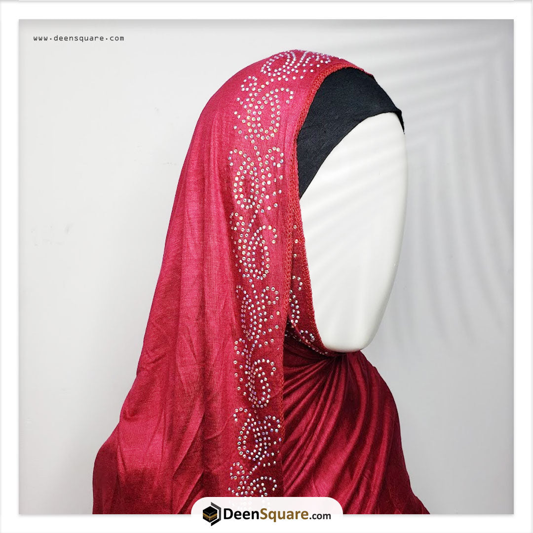 Hijab Scarf with Rhinestones