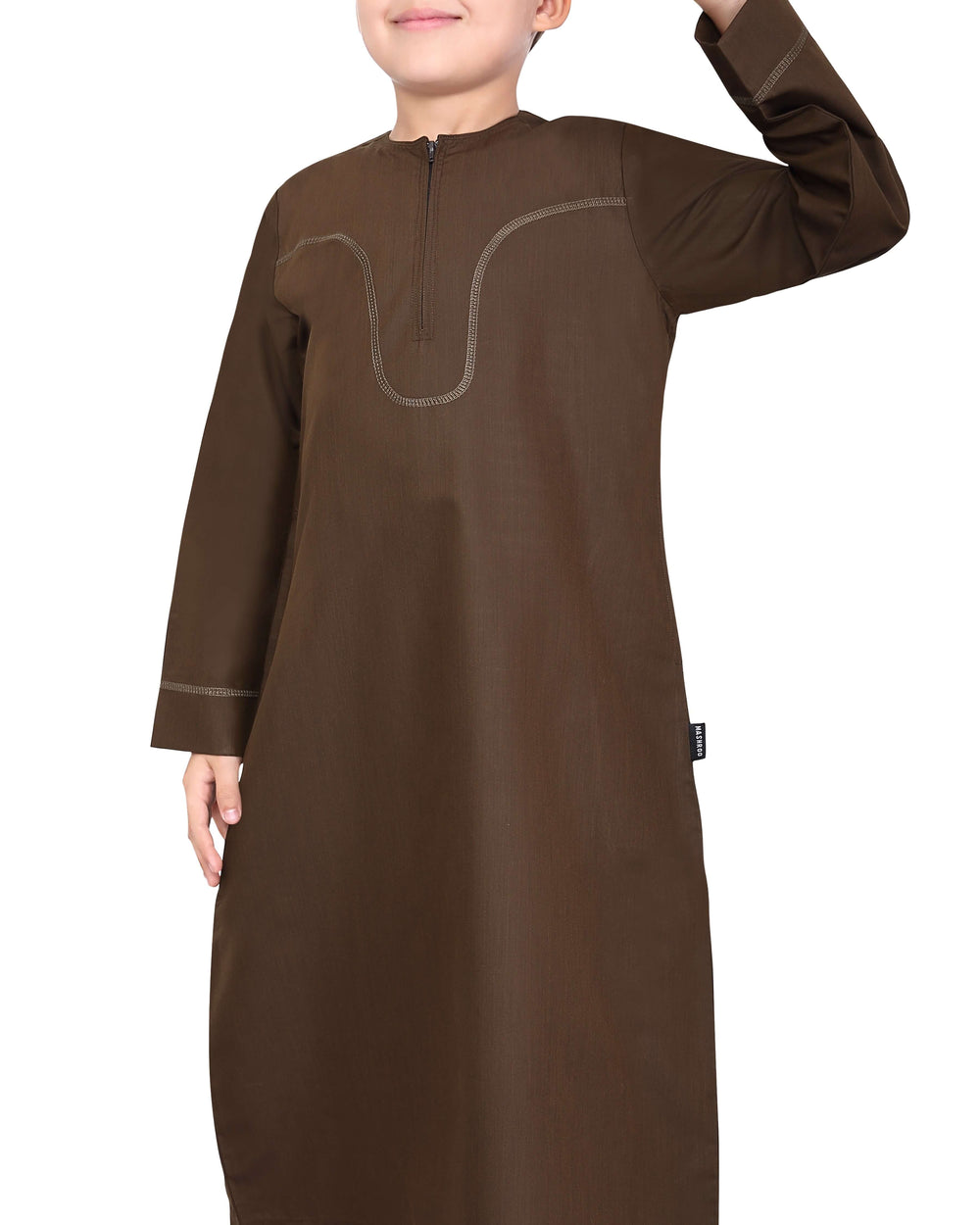 Mashroo Aplos Omani Kandoora for Kids & Boys - Brown