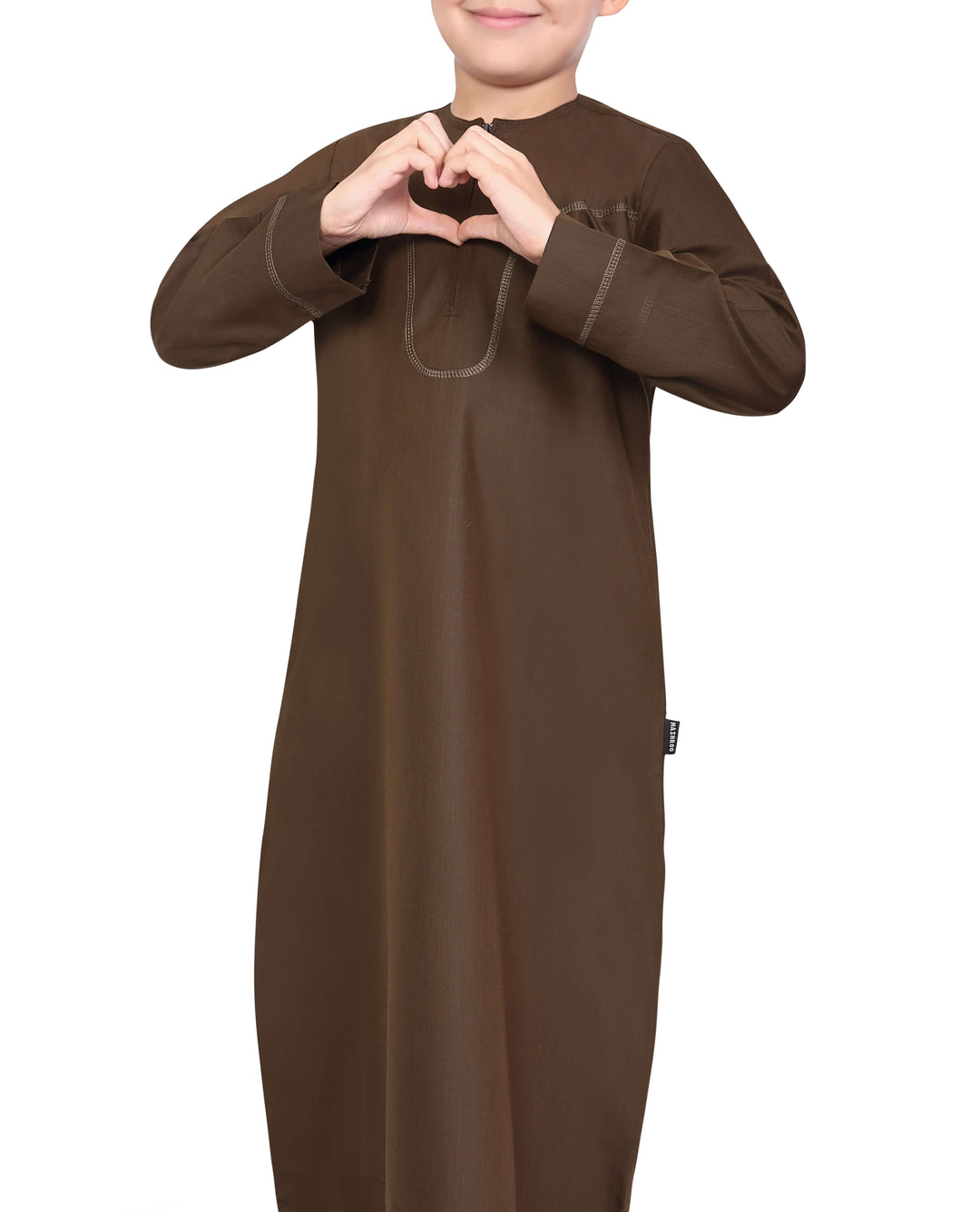 Mashroo Aplos Omani Kandoora for Kids & Boys - Brown