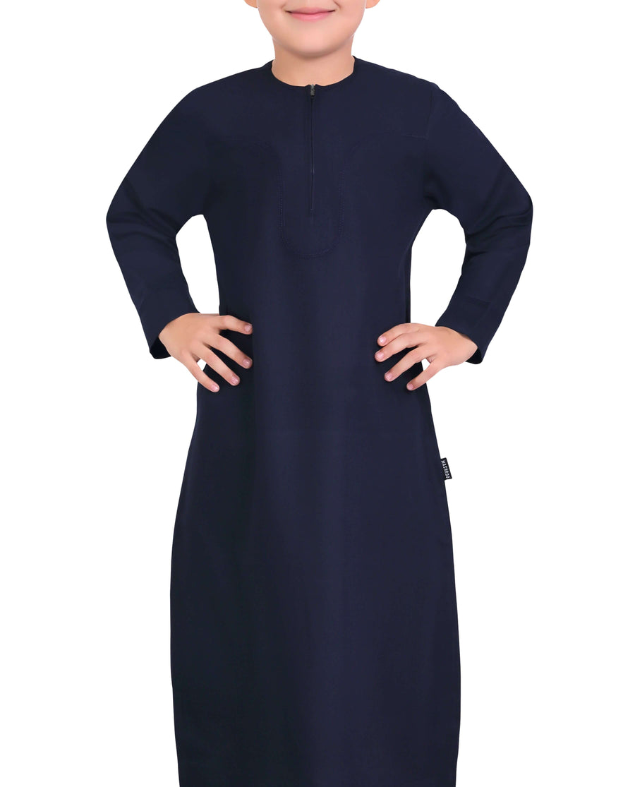 Mashroo Aplos Omani Kandoora for Kids & Boys - Navy Blue