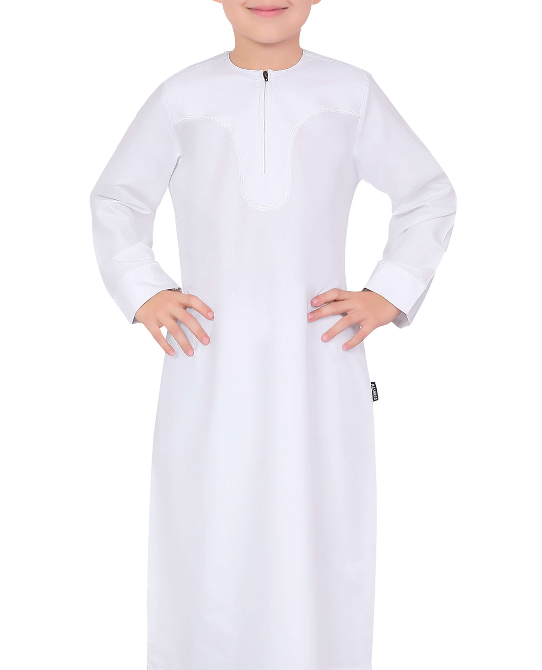 Mashroo Aplos Omani Kandoora for Kids & Boys - White