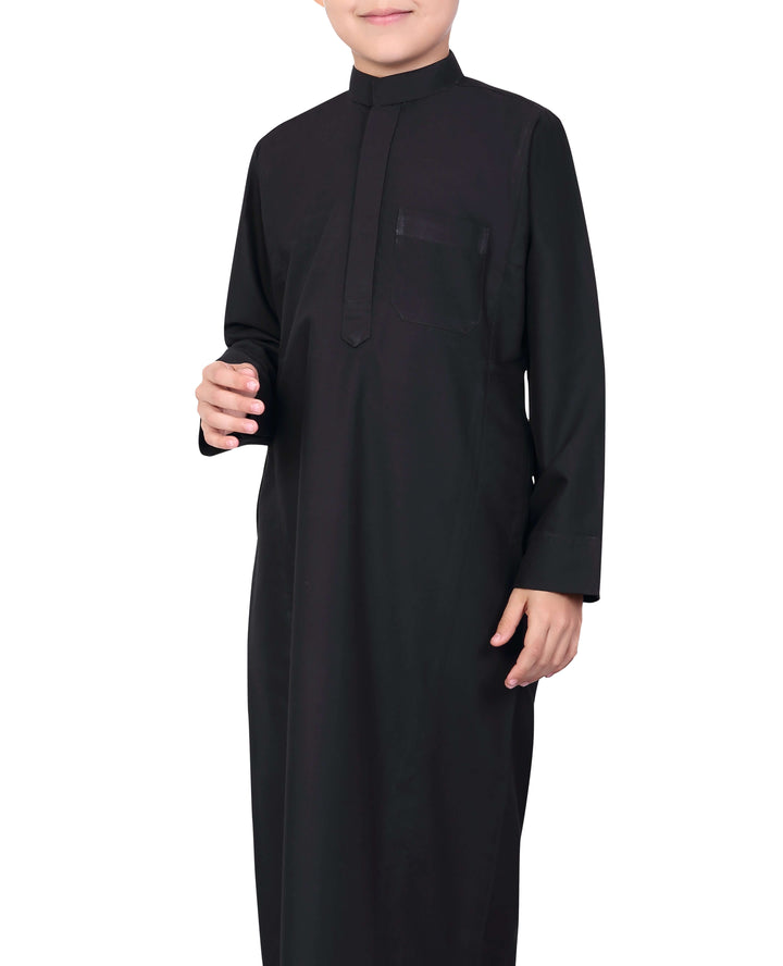 Mashroo Aplos Saudi Kandoora for Kids & Boys - Black