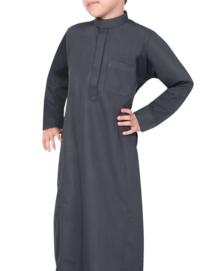 Mashroo Aplos Saudi Kandoora for Kids & Boys - Grey