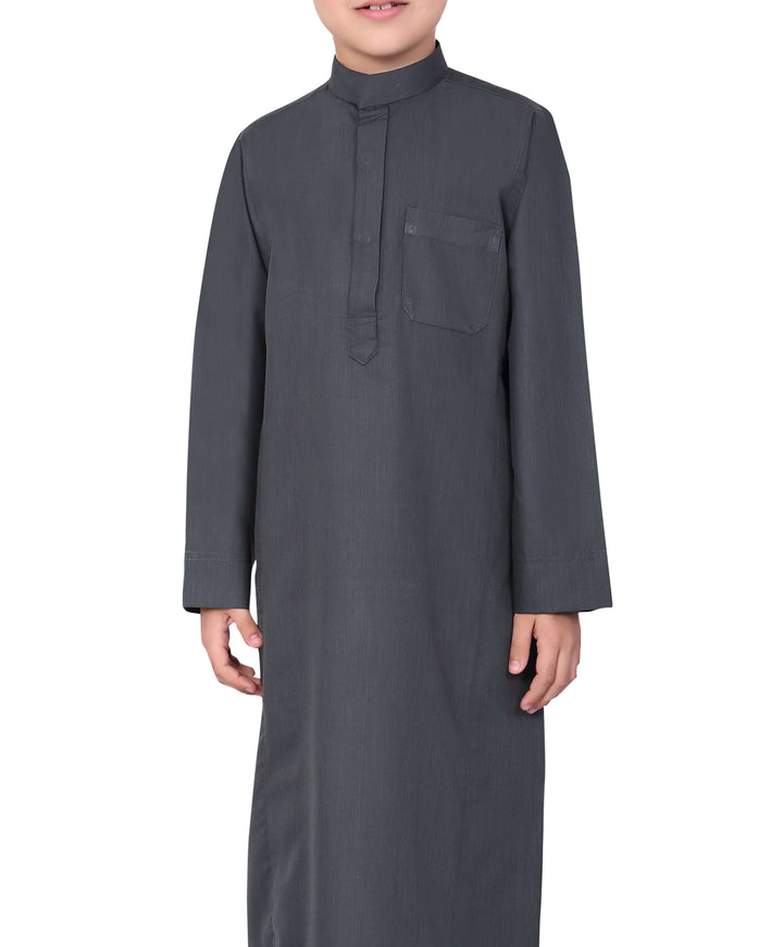 Mashroo Aplos Saudi Kandoora for Kids & Boys - Grey