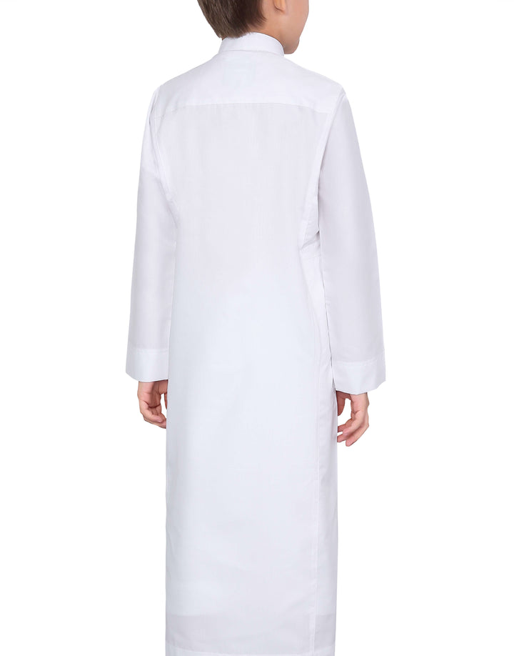 Mashroo Aplos Saudi Kandoora for Kids & Boys - White