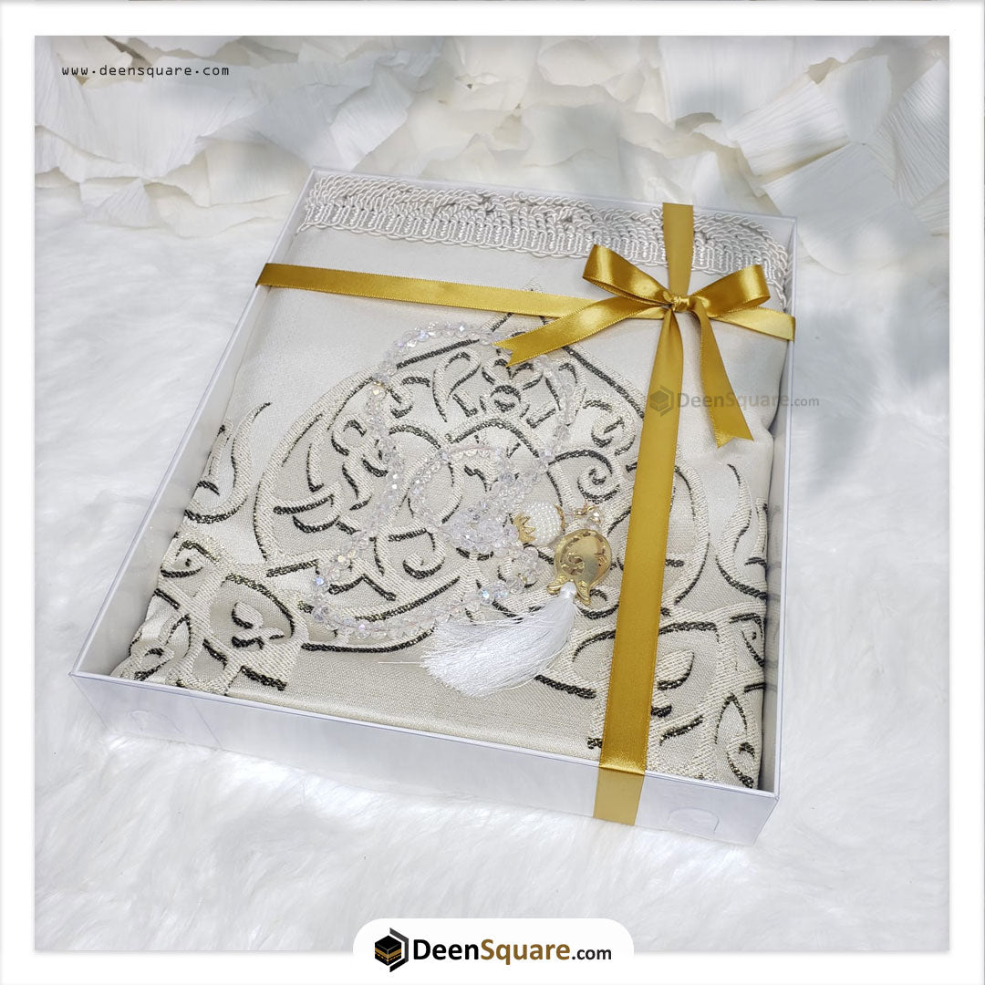 Turkish Royal Prayer Mat and Tabseeh Gift Box