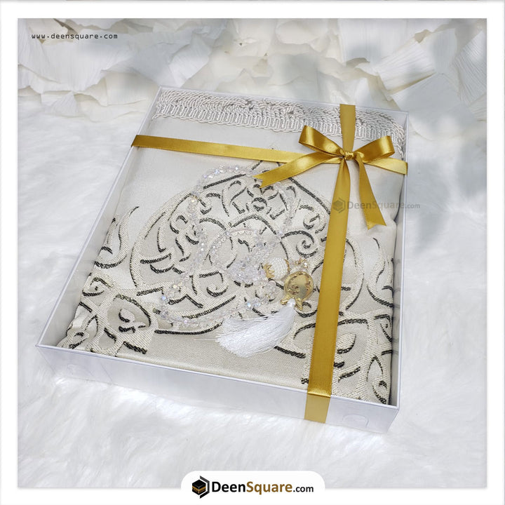 Turkish Royal Prayer Mat and Tabseeh Gift Box