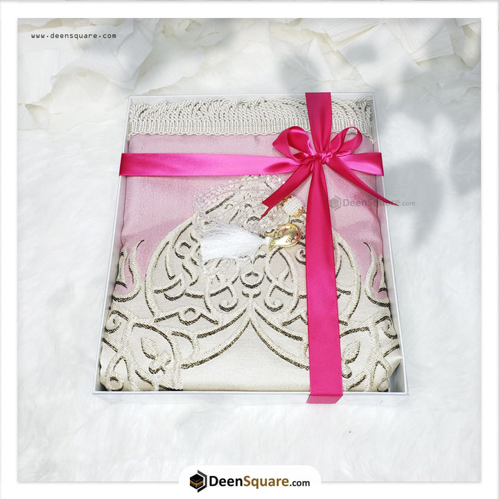 Turkish Royal Prayer Mat and Tabseeh Gift Box