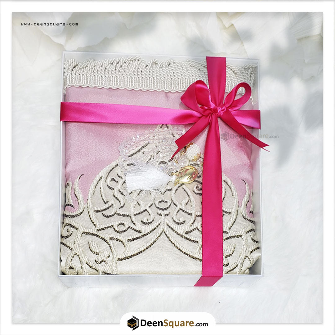 Turkish Royal Prayer Mat and Tabseeh Gift Box