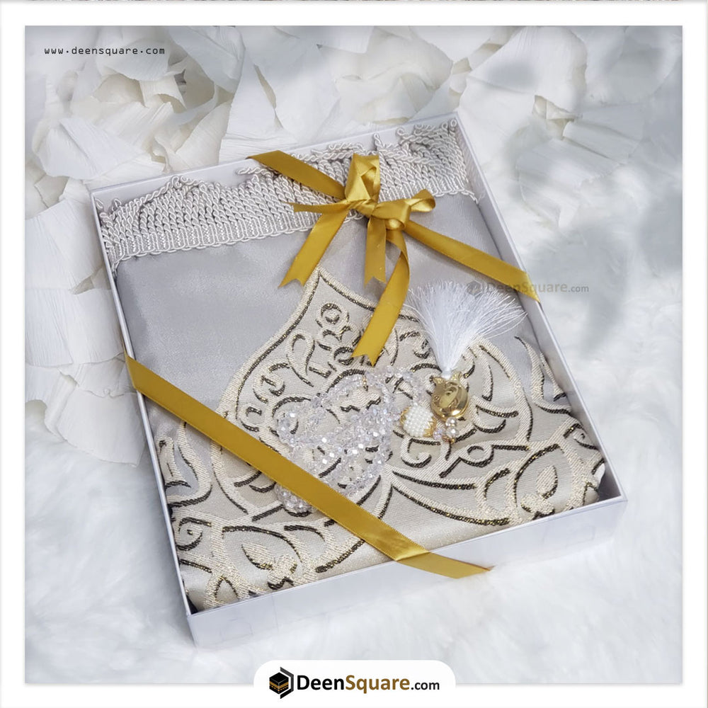 Turkish Royal Prayer Mat and Tabseeh Gift Box