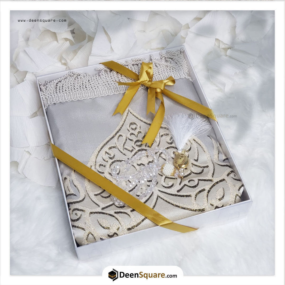 Turkish Royal Prayer Mat and Tabseeh Gift Box