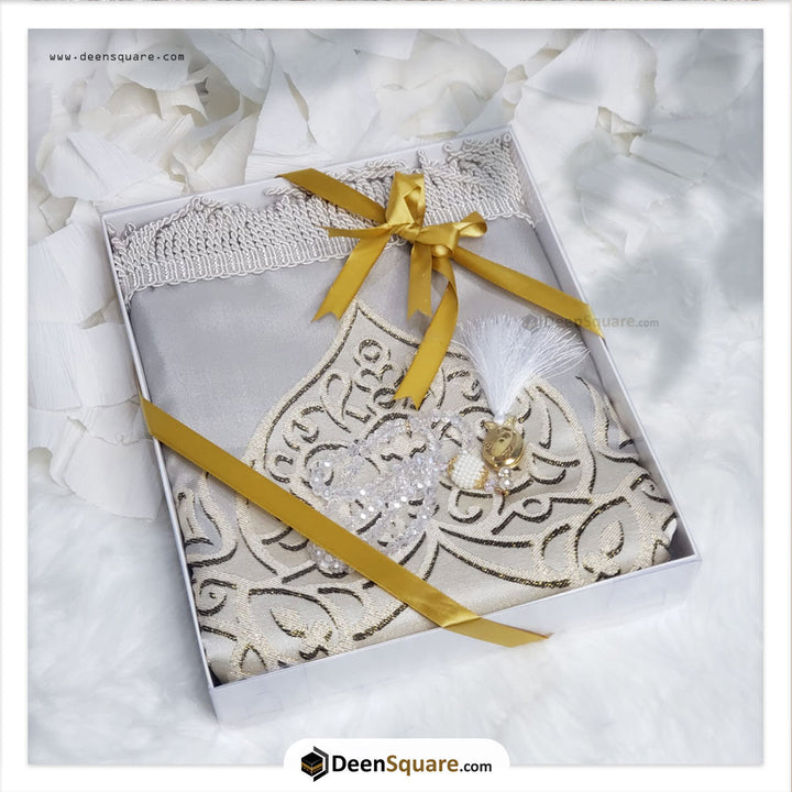Turkish Royal Prayer Mat and Tabseeh Gift Box